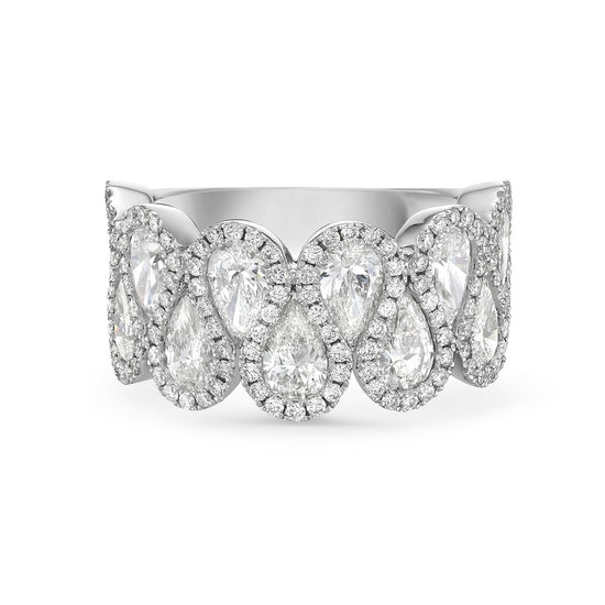 Charles Krypell Ribbon Diamond Pear Shape Band