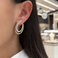 Charles Krypell Gold and Diamond Arch Earrings