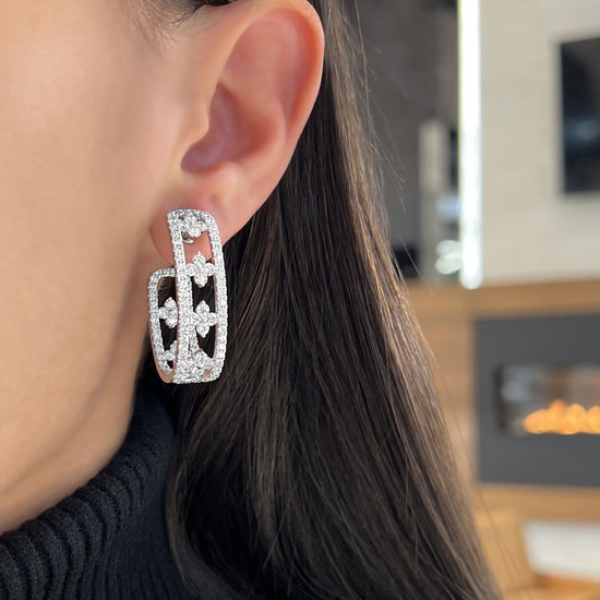 Charles Krypell Floating Clover Hoops