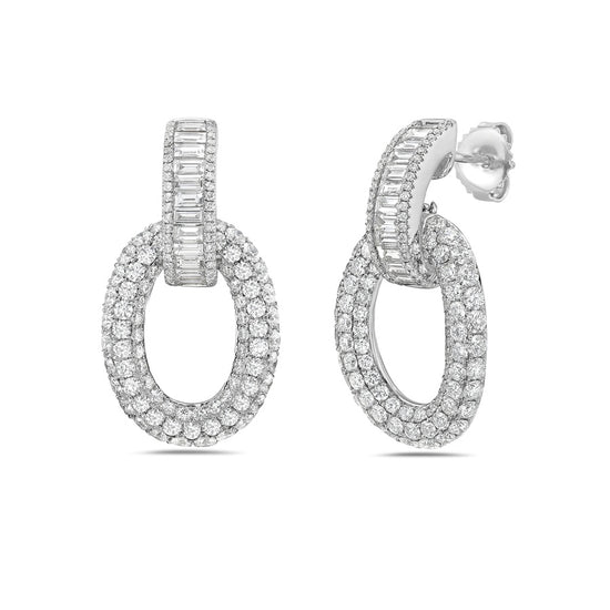Charles Krypell Diamond Bridge Door Knocker Earrings
