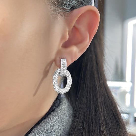 Charles Krypell Diamond Bridge Door Knocker Earrings