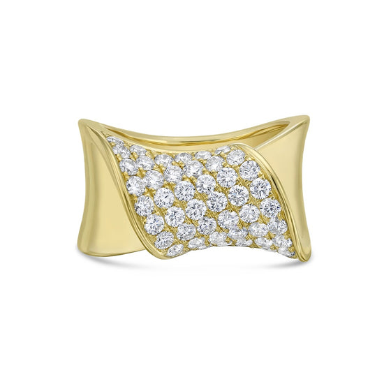 Charles Krypell White and Yellow Diamond Twist Ring
