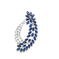 Diamond and Sapphire Leaves Hoop Earrings