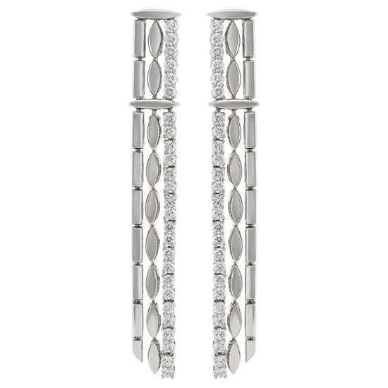 Etho Maria White Gold My Etho Diamond Triple Row Drop Earrings