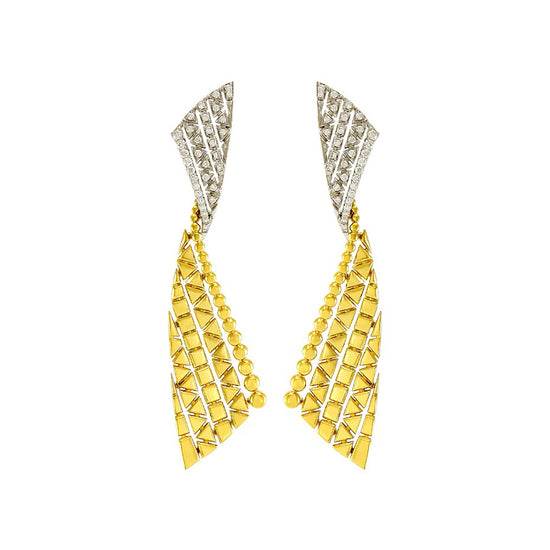 Etho Maria Diamond Reflexion Two Tone Stud Earrings