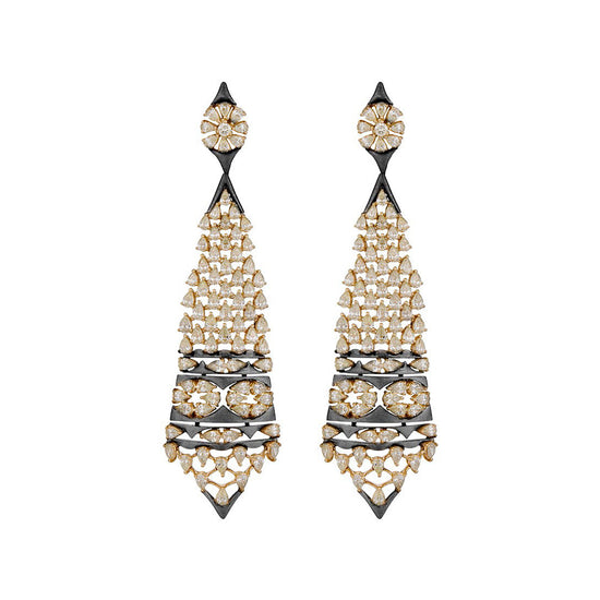 Etho Maria Yellow Diamond and Platinum Elegance Dangle Earrings