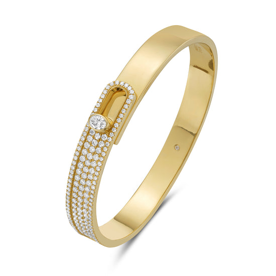 Charles Krypell White Diamond Pave Overlap Bracelet