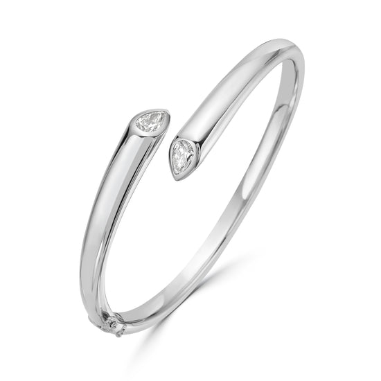Charles Krypell Pear Shape Diamond Bypass Cuff Bracelet