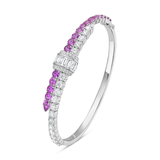 Charles Krypell Pink Sapphire and White Diamond Bracelet