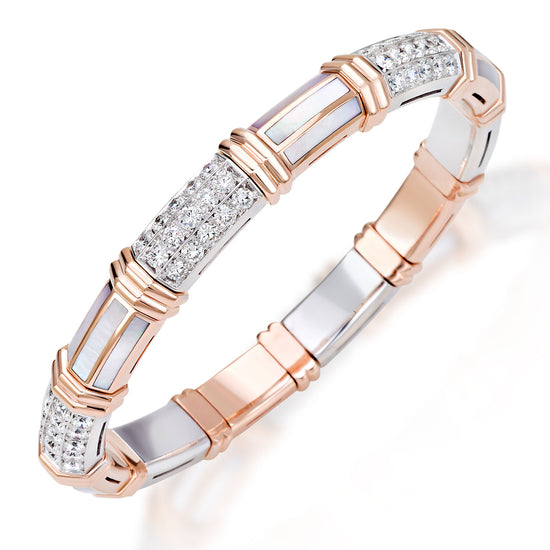 Picchiotti Xpandable™ 5.52 CT Diamond & Mother-of-Pearl Bracelet in Two-Tone Gold
