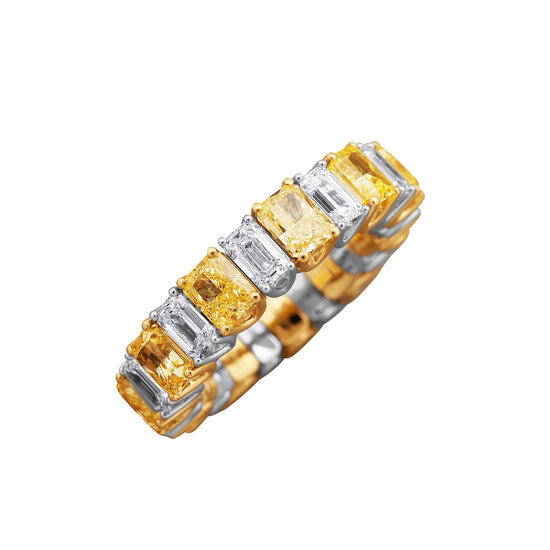 Picchiotti Xpandable™ 8.32CT Alternating Yellow and White Diamond Mixed Cut Eternity Ring