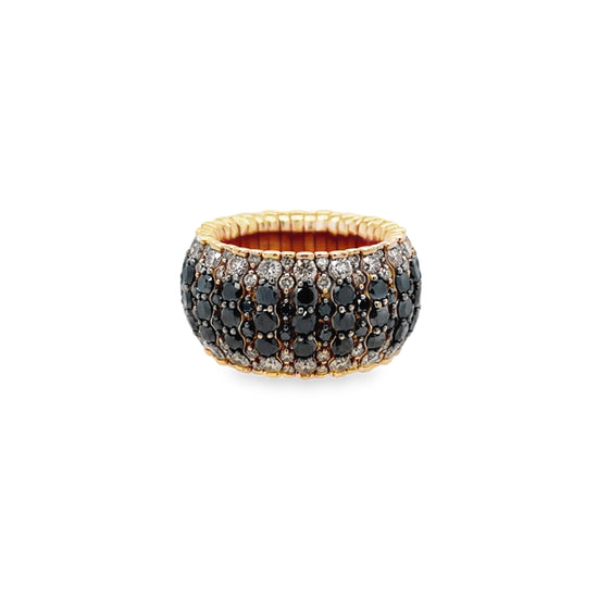 Roberto Demeglio Giotto 9 Champagne and Black Diamond Stretch Ring