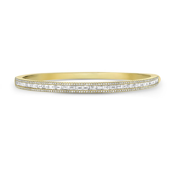 Charles Krypell Straight-Line Baguette Diamond Bangle