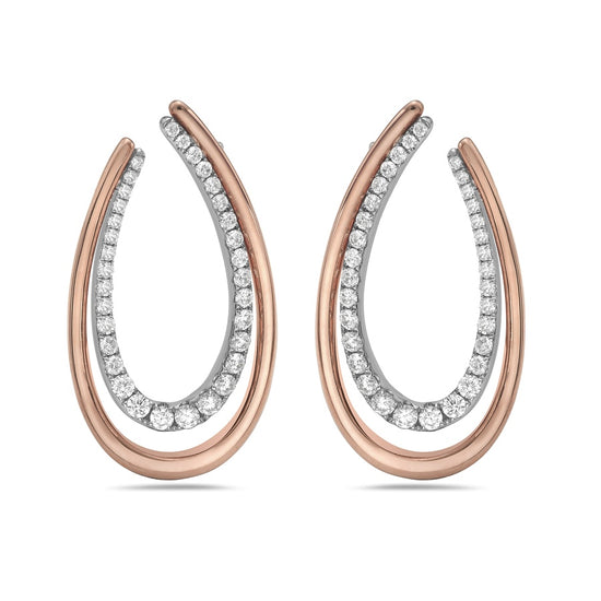 Charles Krypell Gold and Diamond Arch Earrings