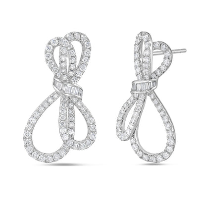 Charles Krypell Diamond Bow Earrings