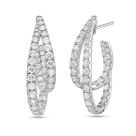 Charles Krypell Diamond Intertwining Double Hoop