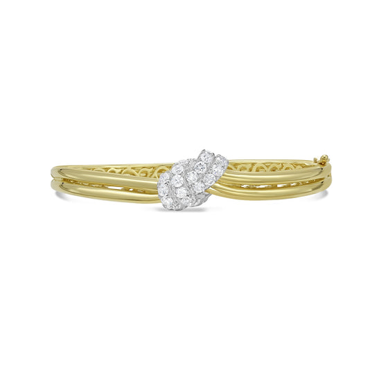 Gold and Diamond Knot Bangle