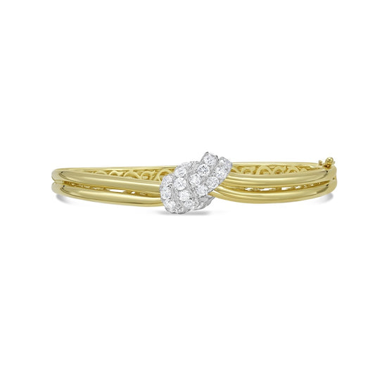 Charles Krypell Gold and Diamond Knot Bangle