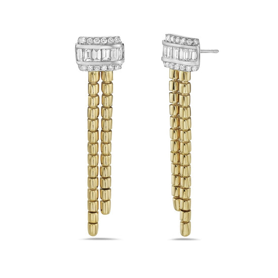 Charles Krypell Gold Lariat Earrings