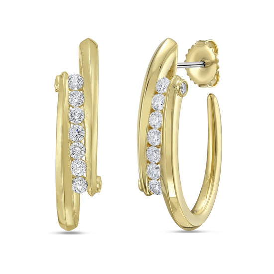 Charles Krypell Diamond Clutch Hoops