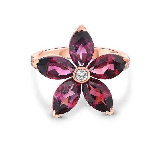 Charles Krypell Marquis Shape Garnet Ring