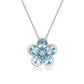Semi Bezel Aquamarine Flower Pendant
