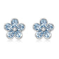 Charles Krypell Semi Bezel Aquamarine Flower Studs