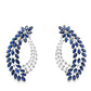 Diamond and Sapphire Leaves Hoop Earrings