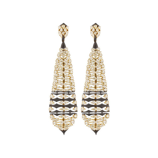 Etho Maria Yellow Diamond and Platinum Elegance Dangle Earrings
