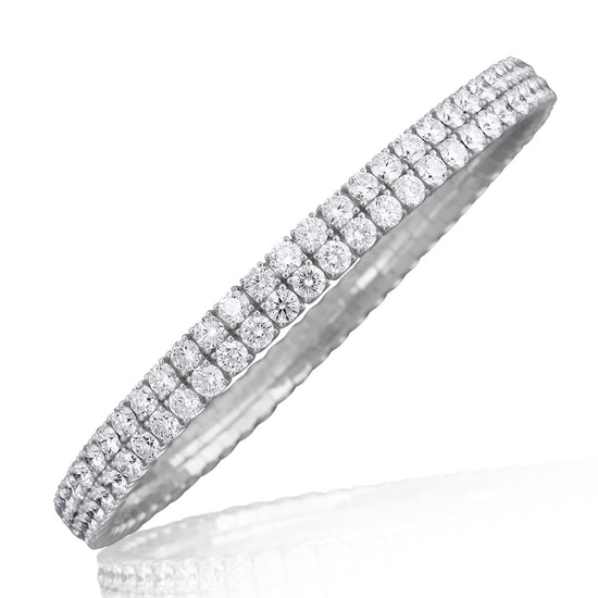 Picchiotti Xpandable™ 11.26CT Two Row Round Cut Diamond Tennis Bracelet