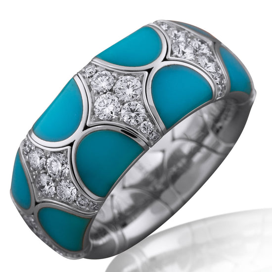 Picchiotti Xpandable™ 3.14CT Turquoise & Diamond Fashion Ring in White Gold