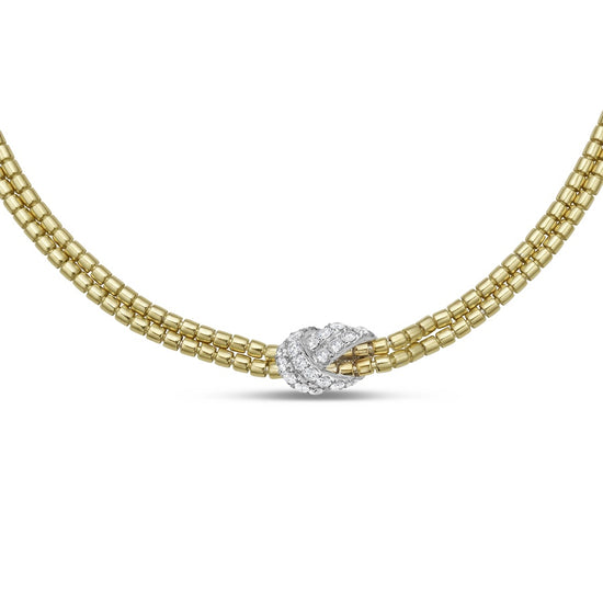 Gold and Diamond Knot Necklace