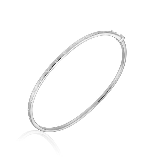 0.5CT Diamond and White Gold Bangle