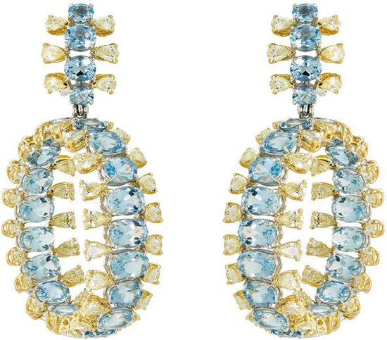 Etho Maria Aquamarine Yellow Diamond Diem Earrings