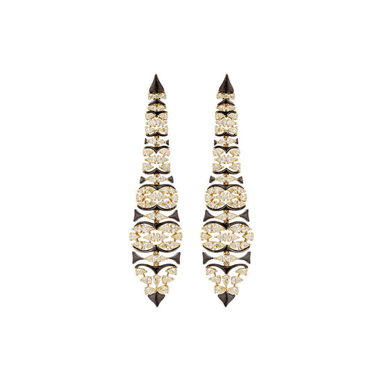 Etho Maria 10.44 CT Yellow Diamond and Platinum Elegance Dangle Earrings