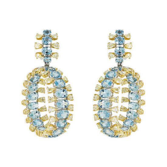 Etho Maria Aquamarine Yellow Diamond Diem Earrings