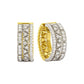 Etho Maria Diamond Reflexion Triple Row Two Tone Huggie Hoop Earrings