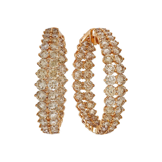 Etho Maria Brown Diamond Gemini Hoop Earrings