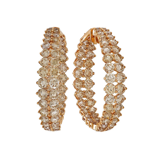 Etho Maria Brown Diamond Gemini Hoop Earrings