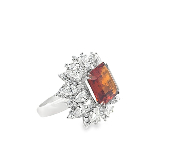 8CT Zircon and Diamond Ring