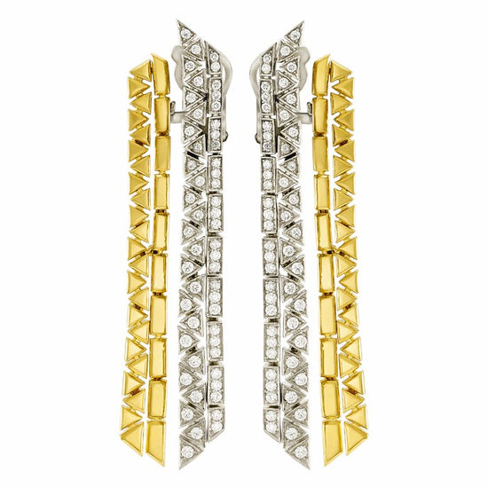 Etho Maria Diamond Reflexion Two Tone Dangling Earrings