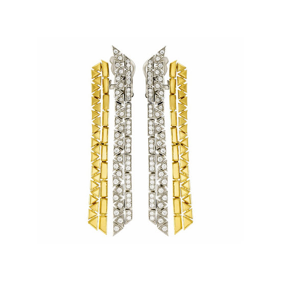 Etho Maria Diamond Reflexion Two Tone Dangling Earrings