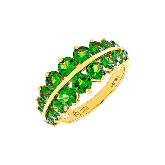 Etho Maria Two Row Graduated Tsavorite Gemini Ring