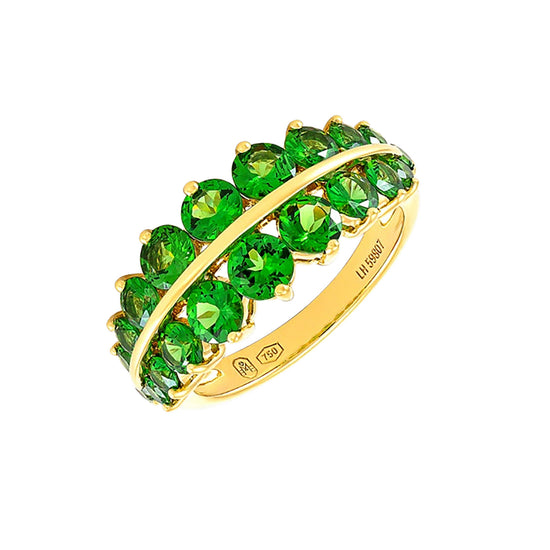 Etho Maria Two Row Graduated Tsavorite Gemini Ring