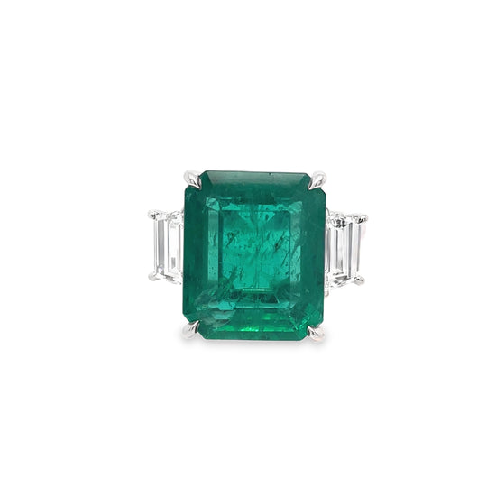 8.09CT Octagonal Cut Emerald Ring