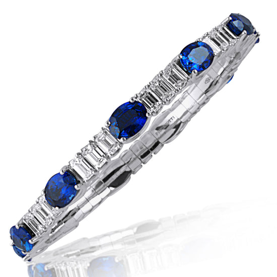 Picchiotti Xpandable™ 26.96CT Sapphire and Diamond Tennis Bracelet