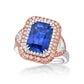 Blue Sapphire and Pink Diamond Ring