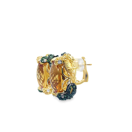 Citrine Snake Earrings