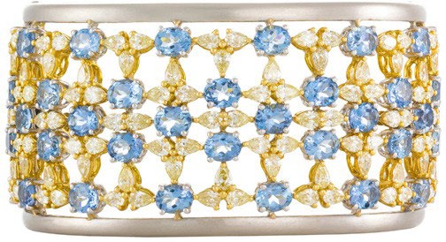 Etho Maria Aquamarine Yellow Diamond Diem Bangle Bracelet