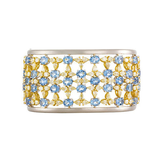 Etho Maria Aquamarine Yellow Diamond Diem Bangle Bracelet